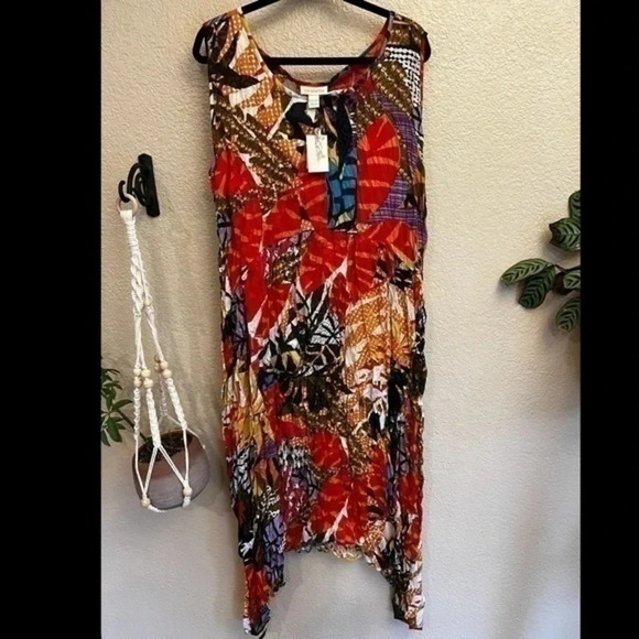 Vivid and colorful crinkle dress Loralette plus size 22 /24 GREAT SUMMER DRESS - Picture 9 of 9